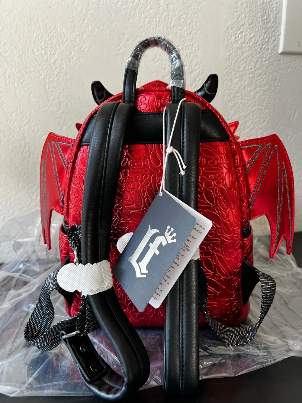 *NEW* Loungefly Shiny Metallic Red DRAGON Backpack Books-A-Million BAM Exclusive